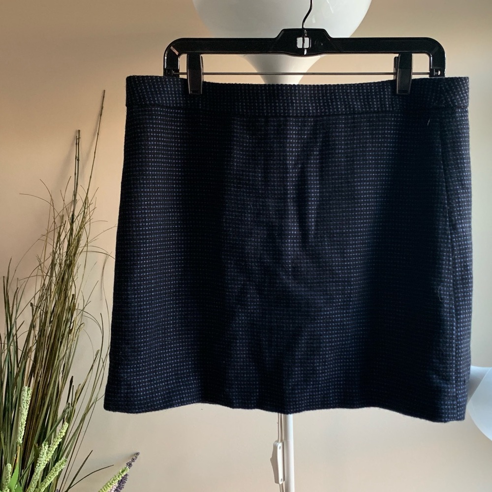 black and blue tweed professional pencil skirt
